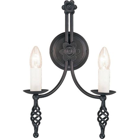 Elstead Belfry - 2 Light Indoor Candle Wandleuchte Schwarz, E14 (1/4)