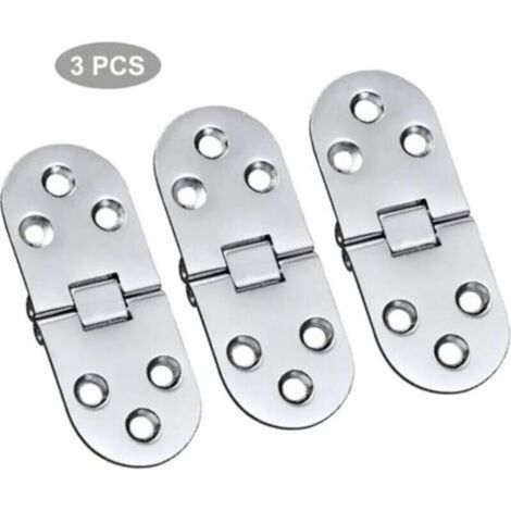 3 PCS Alloy Table Hinges Stainless Steel Hinges Folding Door Flap Hinges Table Hinges Folding Hinges Alloy Flip Hinges For Drawer Table Desk Sewing Machine Silver (1/5)