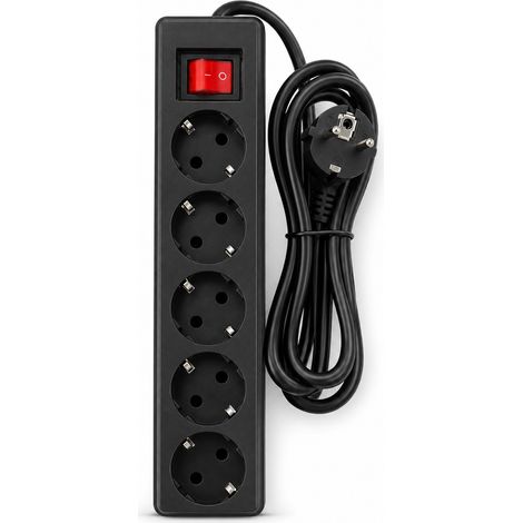 5-socket extension lead with switch 2 m White (1/5)