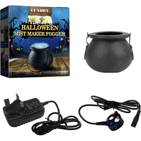 (Britischer Standard) Hexenglas-Nebellampe für Halloween, 7-farbige Flamme, festliche Atmosphäre, DIY-Dekoration (1/2)