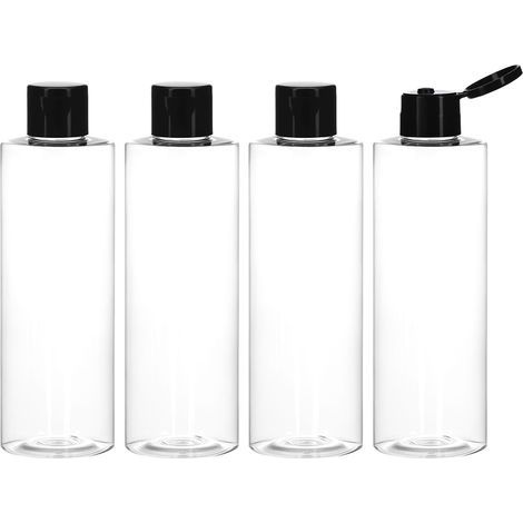 4Pcs 250ML Travel Bottle Plastic Travel Refillable Bottle with Flip Cap for Cosmetics Travel Shampoo