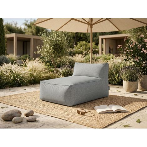 BOBOCHIC - Méridienne sans accoudoir pour canapé de jardin modulable RIVIERA Gris clair (1/5)