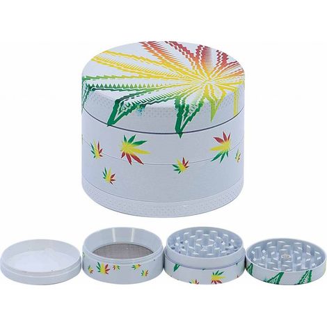 Broyeur en métal Feuilles blanches 4 pièces 5 cm