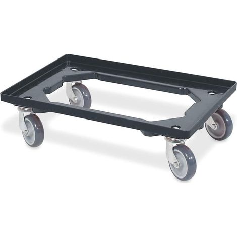 BRB Transportroller für Behälter 60x40 cm, offen, 4 Lenkrollen, 250 kg Tragkraft (schwarz) (1/2)
