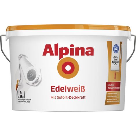 Alpina Edelweiß Wandfarbe weiß matt 5 L