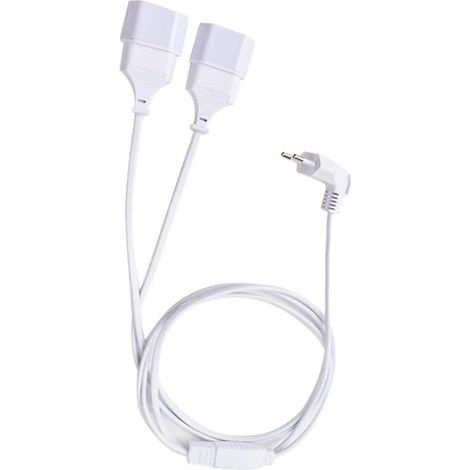 Rallonge 2 en 1 avec Prise Européenne 50 CM, Rallonge avec Fiche Euro Coudée 250V/2.5A, 2 x 0,75 mm² Rallonge Câble Euro Électrique pour TV PC Moniteur Console de Jeux, Appareils Électroménagers (1/5)