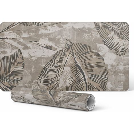 Alfombrilla de rat贸n para juegos antideslizante con estampado de hojas sobre lienzo, 90x45 cm.