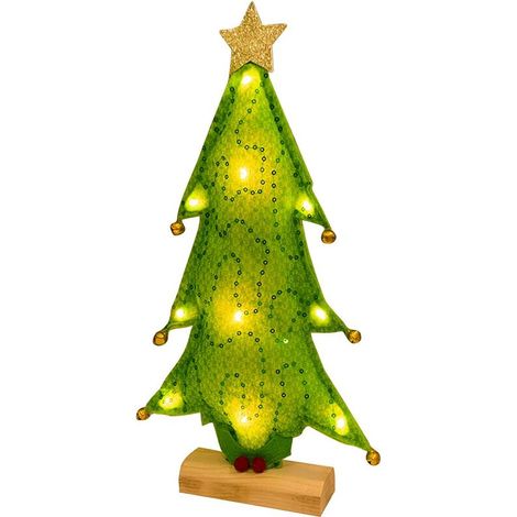 Sapin de Noël avec décorations de Noël légères, mini table de sapin de Noël avec cadeaux de Noël décorations de Noël vertes (1/2)