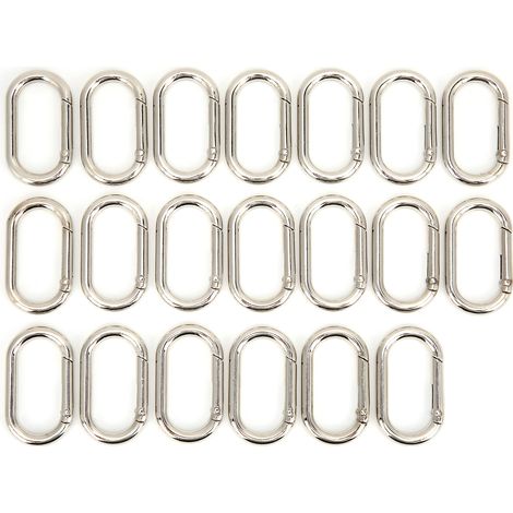 Lot de 20 mousquetons en forme de O, anneaux porte-clés pour hamac, camping, randonnée, accroche sac et ceinture, mousqueton utilitaire (N°34) (1/5)