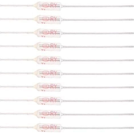 10 Pièces Fusible Thermique 250V 10A 77℃, Coupure de Fusible Thermique de Coque Métallique, Fusible de Température TF 72250℃ (77℃) (1/4)