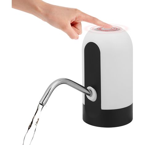 Wasserflasche mit wiederaufladbarer USB-LED-Pumpe, weißer tragbarer Wasserspender für Zuhause oder Büro (1/5)
