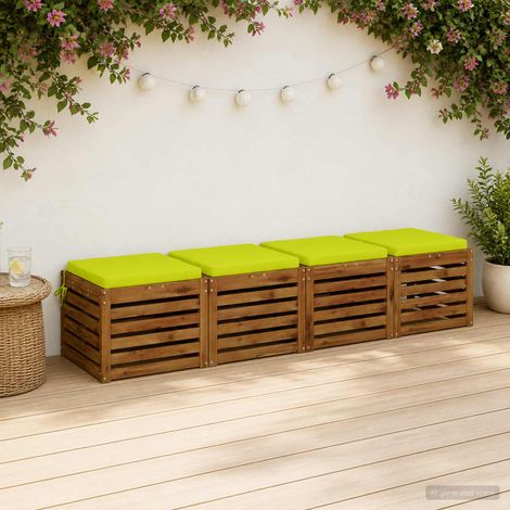 vidaXL 4-Piece Seat Cushions SOEST 4 pcs 100% Polyester Bright Green (1/5)