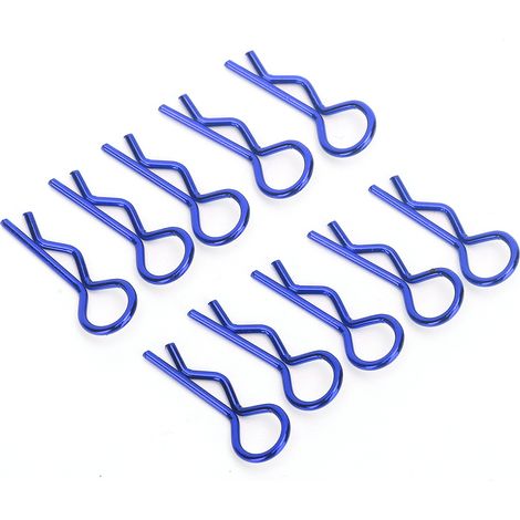 10 Pièces Fixations Métalliques pour Châssis de Voiture RC 1/5 à 1/10, Attaches Rapides Bleues pour Modèles Radiocommandés (1/5)
