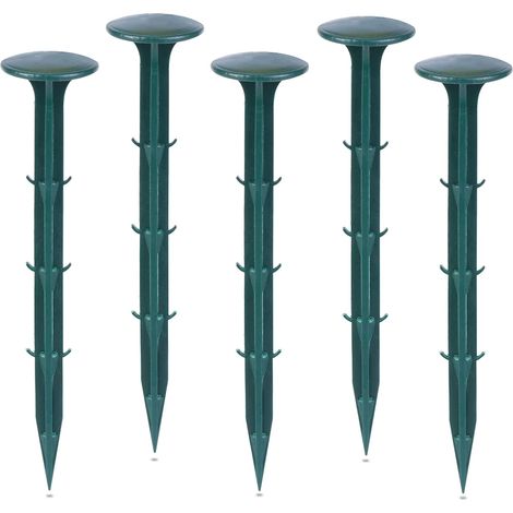Plastique Piquets de Fixation de Jardin,pour Jardin pour la Fixation des Tissus Anti Mauvaises Herbes Protection Contre Les UV (100 pièces, Vert)