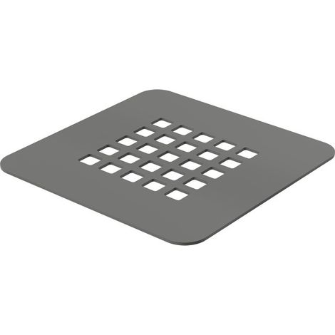 Grille de recouvrement de drain 125 x 125 mm BPGRIGSTON – Acier inoxydable gris mat – Accessoire pour receveurs de douche – Ercos