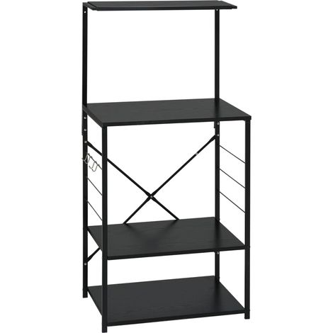 Maison Exclusive - Mobile per Microonde Nero 60x39,6x123 cm Legno Multistrato