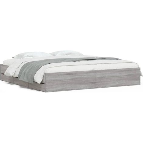 Maison Exclusive - Giroletto Cassetti Grigio Sonoma 180x200 cm Legno Multistrato