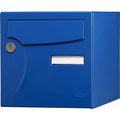 RENZ Boîte aux lettres normalisée - 1 porte extérieur - Animation - acier bleu breton (1/5)