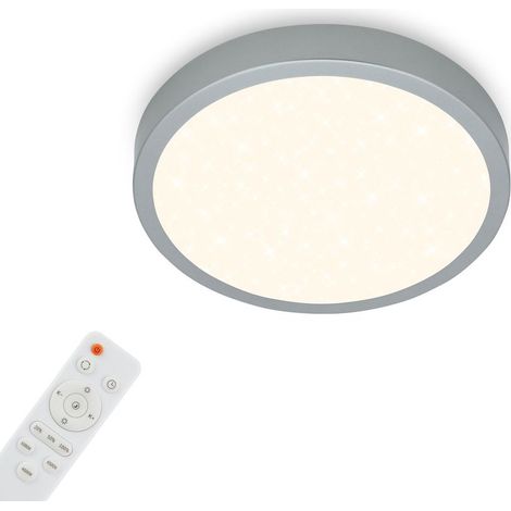 LED Deckenleuchte Sternenhimmel dimmbar Fernbedienung silber Ø28cm Briloner