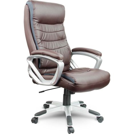 Silla de oficina de cuero de lujo Sofotel EG-226 marrón (1/4)