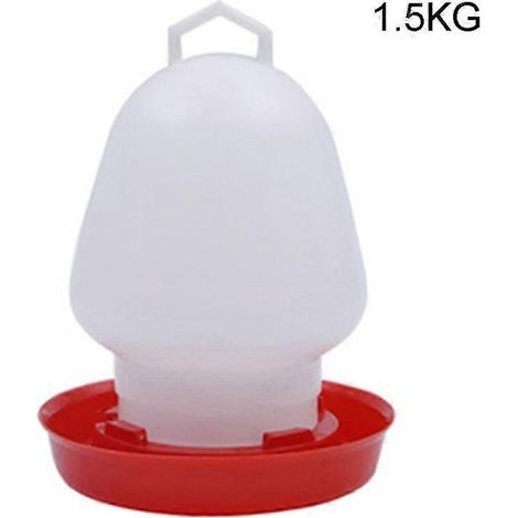 Poulailleuse eau poule suspendue 1,5 kg – abreuvoir plastique pour volaille facile à nettoyer, accessoire d’élevage pour poulets, canards et oiseaux.
