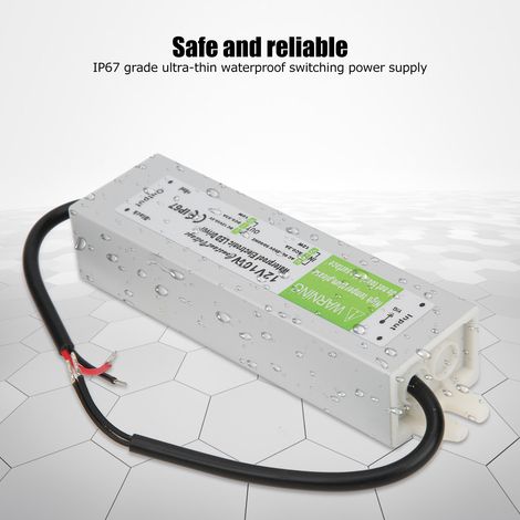 Alimentation à découpage étanche ultra-mince 10 W filaire, alimentation pour pilote de LED étanche. Tension d'entrée : AC 90-250 V, DC 12 V. (1/4)