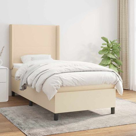 Maison Exclusive - Giroletto a Molle con Materasso Crema 90x200 cm inTessuto (1/5)