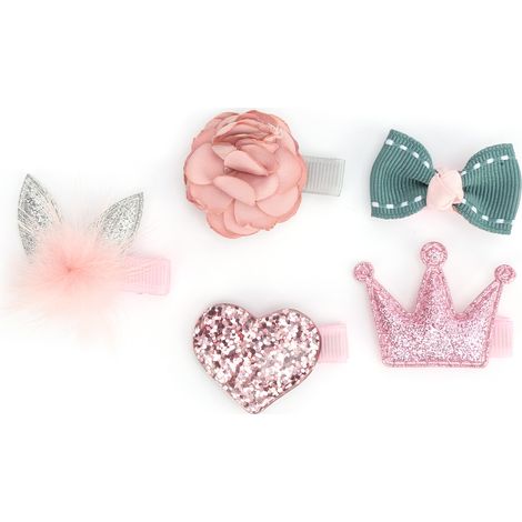Pinces à cheveux pour animaux de compagnie, couronne de roses, nœuds, épingles à fleurs, ensemble d'accessoires de toilettage, fournitures (1/5)