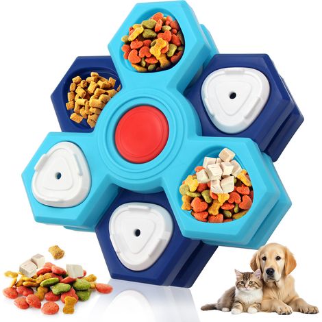 Jouet pour chien à 4 niveaux - Plateau tournant interactif pour l'entraînement et le divertissement des chiens - Jouet stimulant mentalement pour lutter contre l'ennui et développer l'intelligence (1/4)