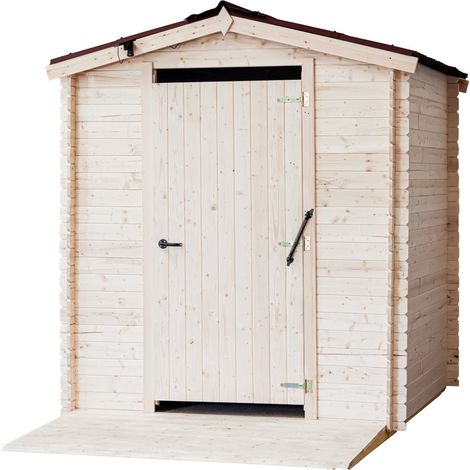 HABRITA Abri Alpina - Toilette Sèche avec Plancher, Rampe d’Accès et Kit Accessoires - Adapté PMR - Toit Double Pente en Plaques Ondulées (1/5)