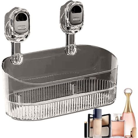 Duschablage mit Saugnäpfen Duschhaken mit Saugnäpfen Eckregal zur Wandmontage ohne Bohren Ablageschale mit starkem Saugnapf an der Unterseite für