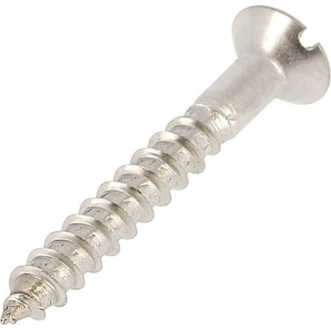 500 Vis à Bois Tête Fraisée Bombée Fendue 2.5 x 12 mm - DIN 95 - NFE25-605 - UNI 703 - Inox A2 - D-Work