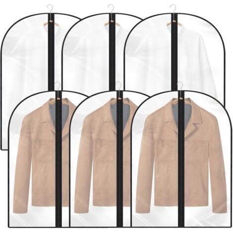 Pack of 6 Transparent Garment Covers, 60 x 80 cm, Dust-proof and Moisture-proof, with Zipper for Suits. (1/5)
