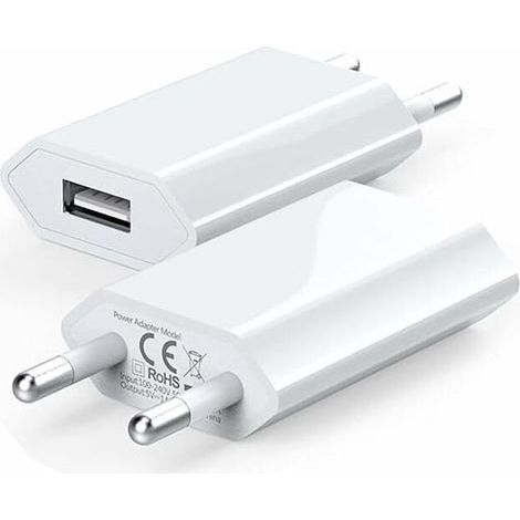 (2 Pack) USB Mural Chargeur Secteur 5V 1A Adaptateur Universel Prise Compatible avec i Phone XS Max XR X 8 7 6 6s 5S Plus, I Pad Mini, I Pod, Android, Xiaomi, Samsung, Huawei longziming