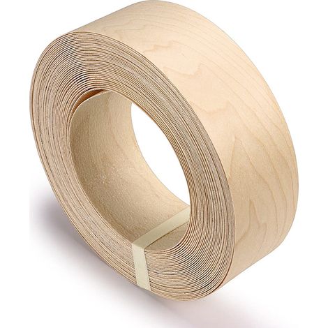 Placage bois, bois de placage, bande de chant thermocollant en mélaminé pour étagère, armoire, cadre de porte, 50mm× 15m, érable (1/5)