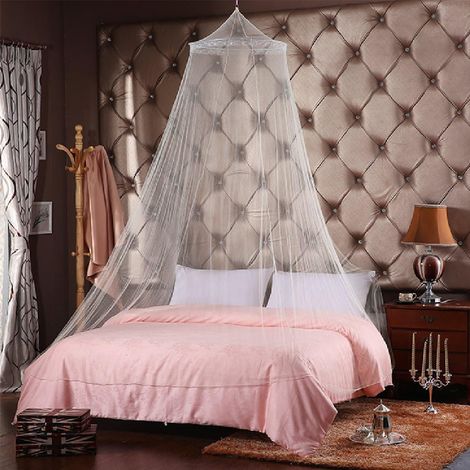 Moustiquaire de Lit - 1 Pièce - Protection Anti-Insectes - Canopée Dentelle Élégante - Idéal Maison et Voyage - Blanc (1/5)