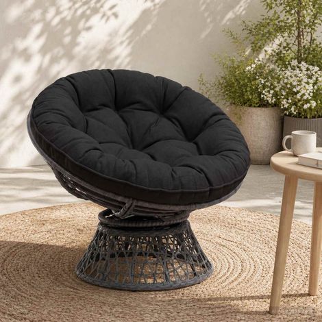 vidaXL Cuscino per Sedia Appesa VIANEN 100% Poliestere Nero (1/5)