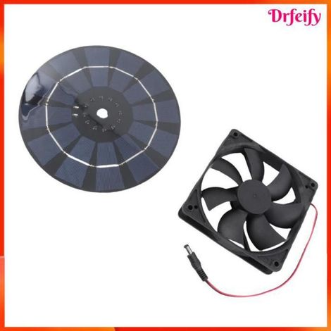 Ventilateur D Extraction Solaire - Panneau 10 W - Diametre 12 Cm - ABS - Kit Complet (1/5)