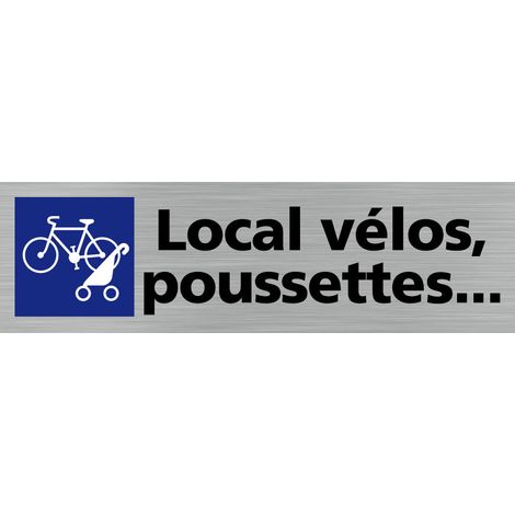 Pictogramme LOCAL VELOS ET POUSSETTES (Q0121).- Plaque aluminium brossé - (1/5)