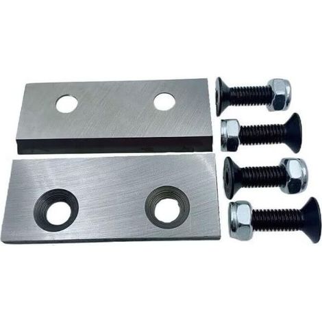Jwn Set mit 2 scharfen Klingen und 4 M8-Muttern für Holzhäcksler (1/4)