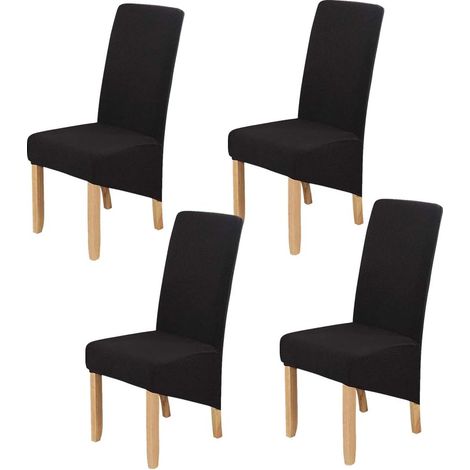 Set di 4 coprisedie elasticizzati, moderni, sfoderabili e lavabili per banchetti, cucine, matrimoni, feste e sale da pranzo (nero mais) (1/5)