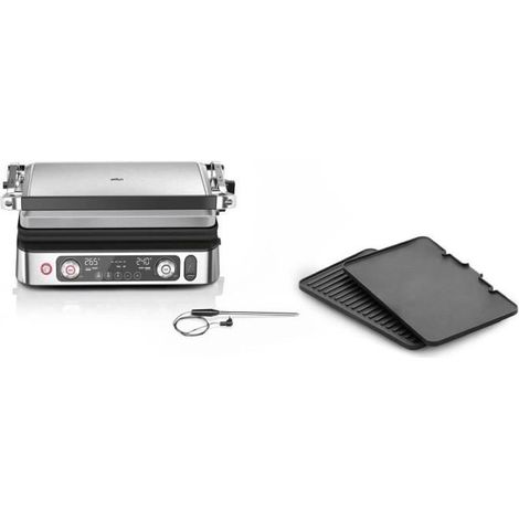 Braun Multi Grill 9 Pro acier inoxydable et noir 2200 W (1/5)