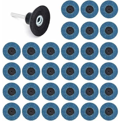 31 Stück 2 Zoll (50 mm) Schleifscheiben, Fächerscheiben, Körnung 40, Körnung 60, Körnung 80 (1/4)