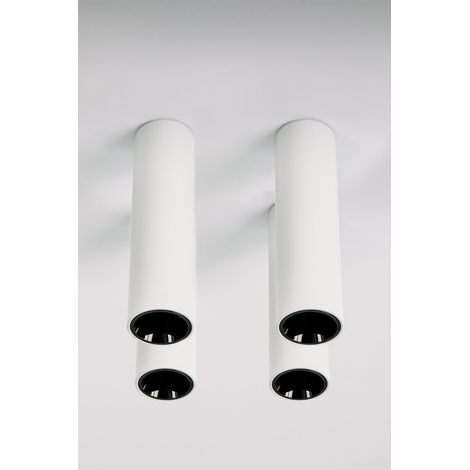 Pack di 4 applique da soffitto LED a superficie rotondi Ø4 cm in alluminio Luisiana SKLUM