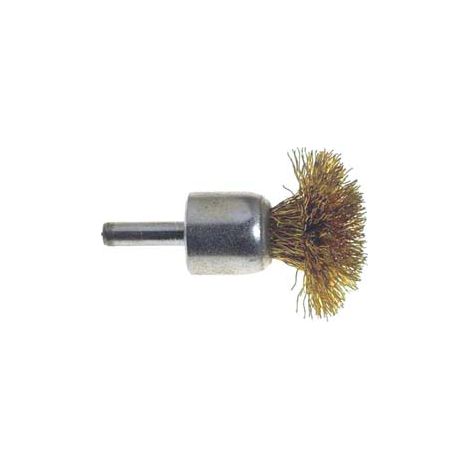 SPAZZOLA A FUNGO FILI ACCIAIO- - ø mm.30 codolo mm.6 per trapano PG 478.20 - 5 pezzi PG