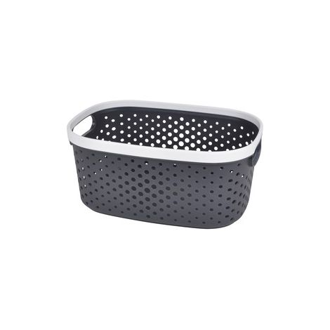 Panière ajourée en plastique - 15L - Gris anthtracite - L 37 x l 26,5 x H 15,5 cm - Livraison gratuite (1/3)