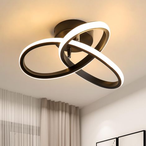 Plafonnier LED, 22W 2500LM Lampe de Plafond Moderne 3000K, Noir (1/5)
