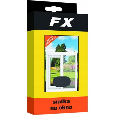 Zanzariera FX per finestre 100x100 cm nera