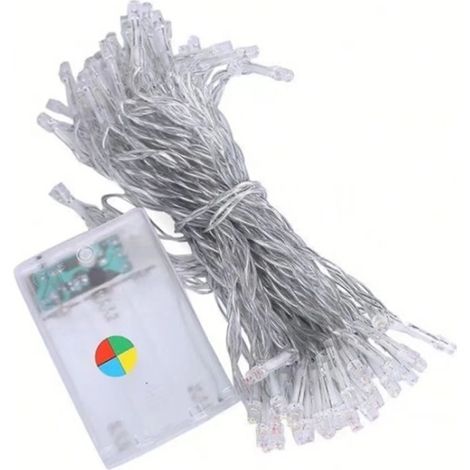 5 m lange LED-Weihnachtsbaumbeleuchtung mit 50 Dioden, mehrfarbig, batteriebetrieben (1/4)
