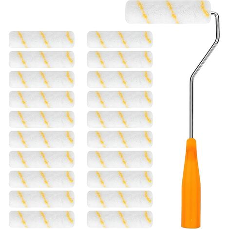 20 rulli per pittura, mini rulli per pittura con manici in gomma, adatti per decorazioni murali architettoniche e forniture per pittura (10 cm)